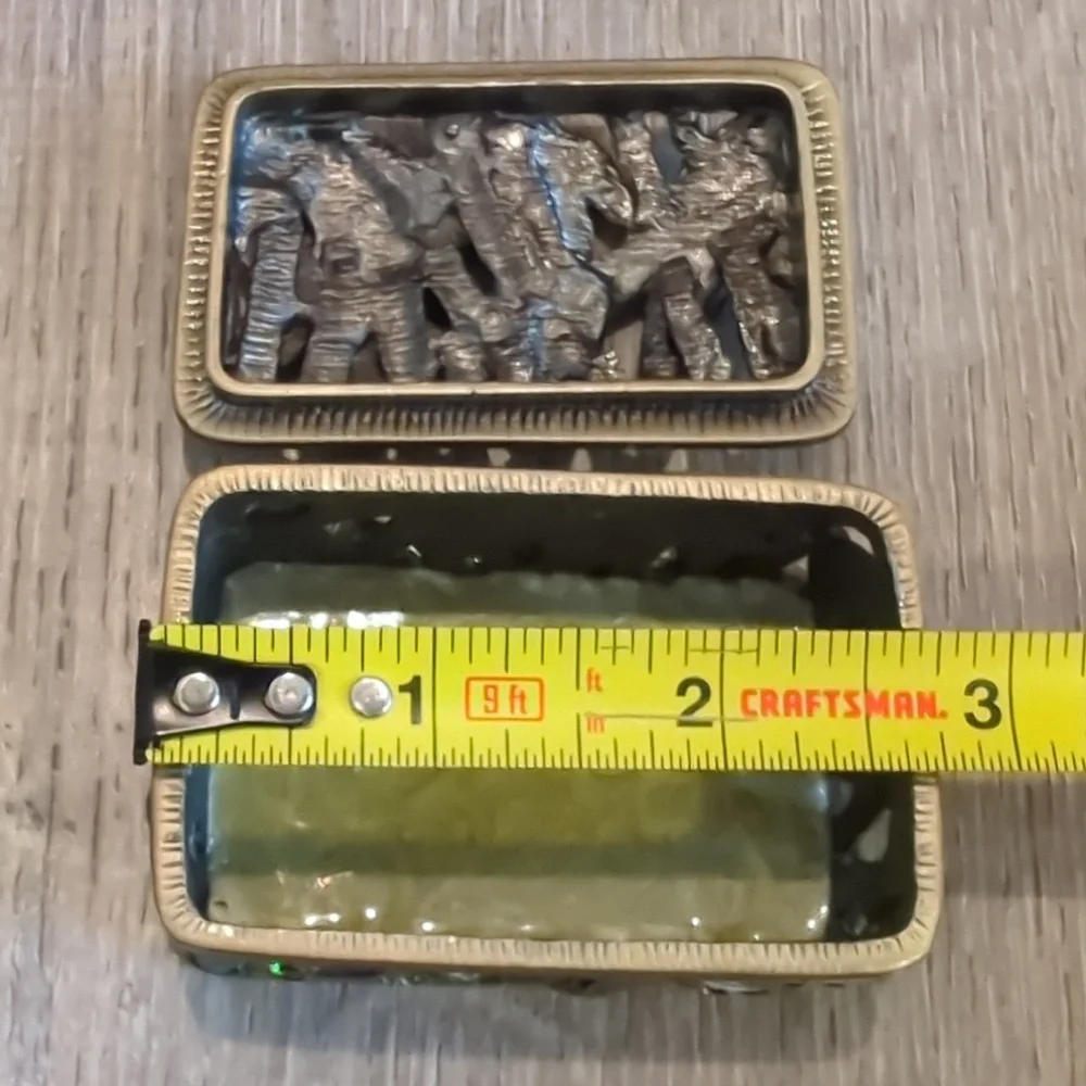 Bamboo Rhinestone Decorative Trinket Boxes Set Of 2